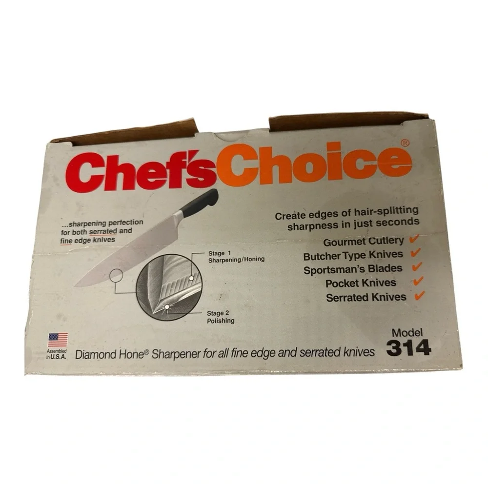 Chef’sChoice‎ 314 Electric Diamond Sharpener White Fine Edge & Serrated Knives